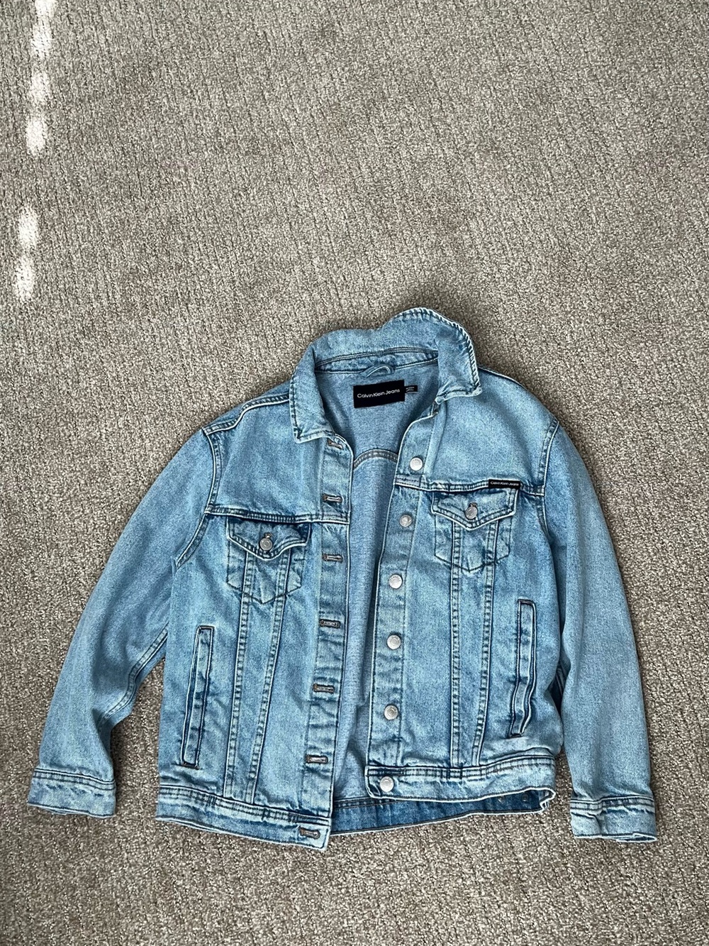 Calvin Klein Jeans light blue denim jacket with black label